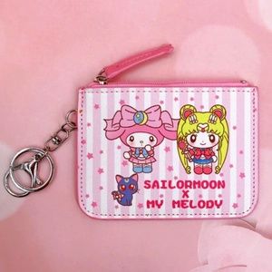 🌙 SAILOR MOON x SANRIO COLLAB My Melody Y2k NEON Cardholder Keyring Mini Wallet